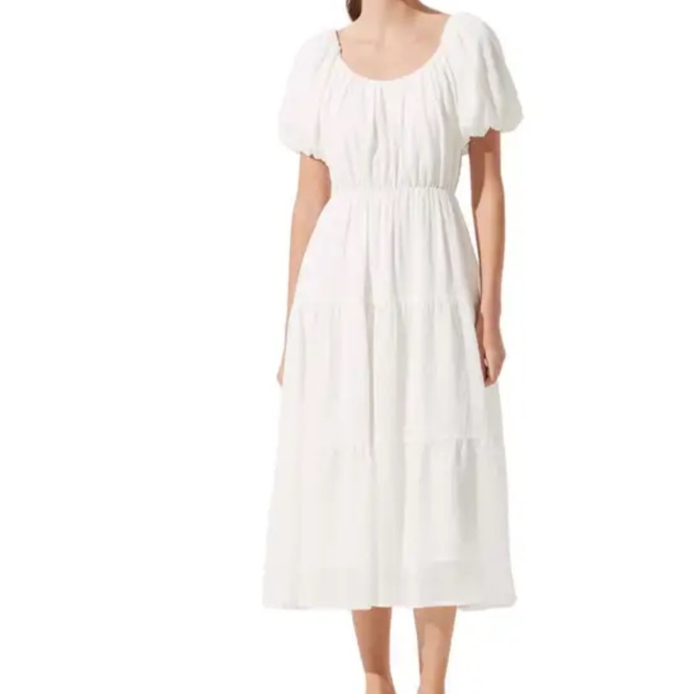 Astr-Tiered Short Sleeve Dress